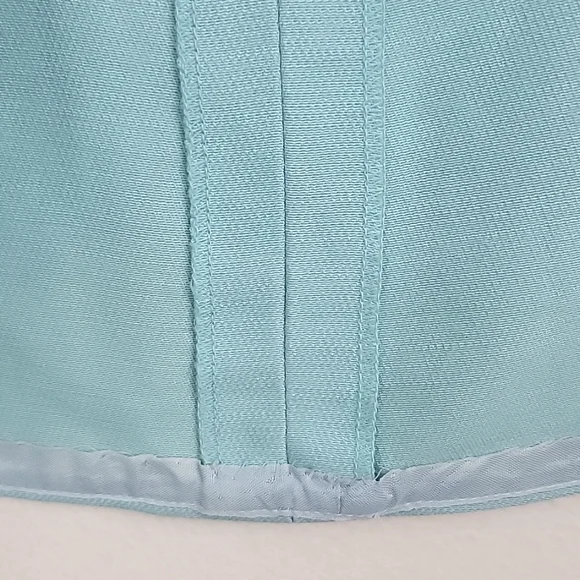 Vintage Blue & Lace Midi Short Sleeve Shift Dress By Jean Lang (Altered Waist) S - Picture 9 of 13